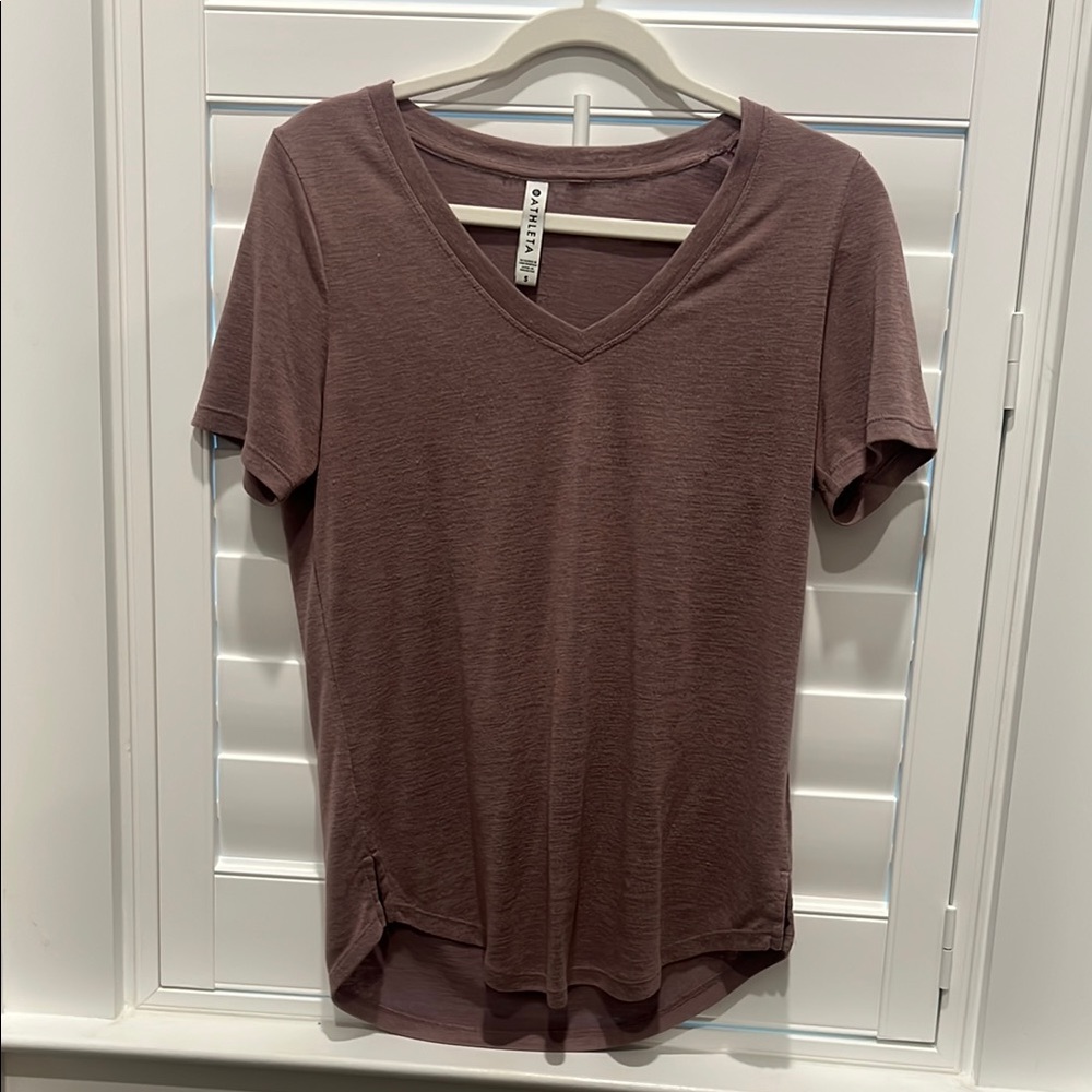 Athleta Purple Fitted Short Sleeve Tee